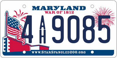 MD license plate 4AH9085