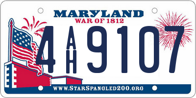 MD license plate 4AH9107