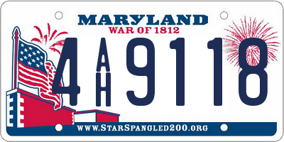 MD license plate 4AH9118
