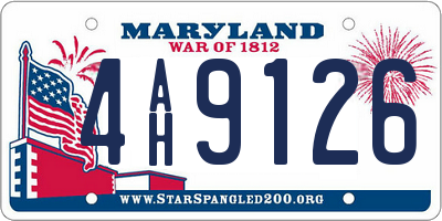 MD license plate 4AH9126