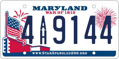 MD license plate 4AH9144