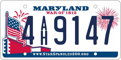 MD license plate 4AH9147