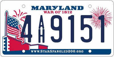 MD license plate 4AH9151