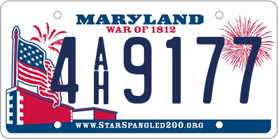 MD license plate 4AH9177