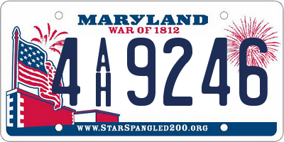 MD license plate 4AH9246