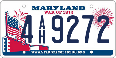 MD license plate 4AH9272