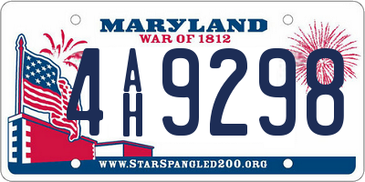 MD license plate 4AH9298