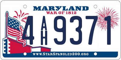 MD license plate 4AH9371