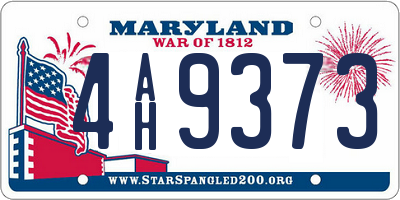 MD license plate 4AH9373
