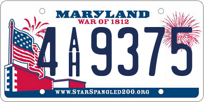 MD license plate 4AH9375