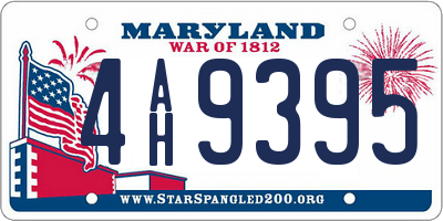 MD license plate 4AH9395