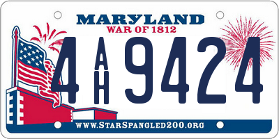 MD license plate 4AH9424
