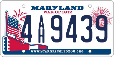 MD license plate 4AH9439