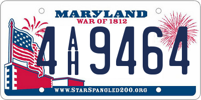MD license plate 4AH9464