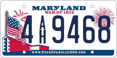 MD license plate 4AH9468