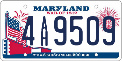 MD license plate 4AH9509