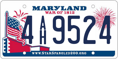MD license plate 4AH9524