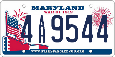 MD license plate 4AH9544