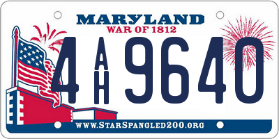MD license plate 4AH9640