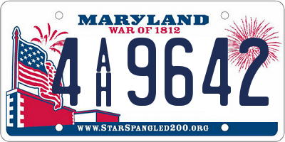 MD license plate 4AH9642