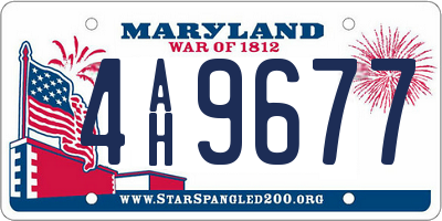 MD license plate 4AH9677