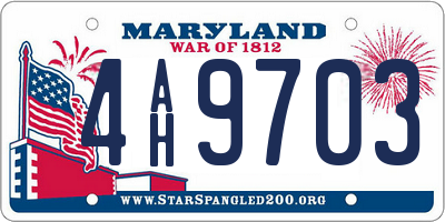 MD license plate 4AH9703