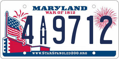 MD license plate 4AH9712