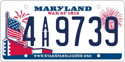 MD license plate 4AH9739