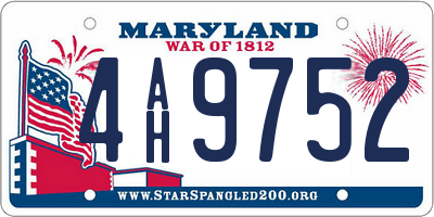 MD license plate 4AH9752