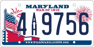 MD license plate 4AH9756