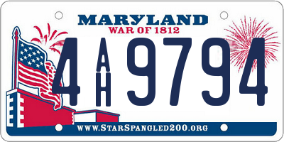 MD license plate 4AH9794