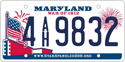 MD license plate 4AH9832