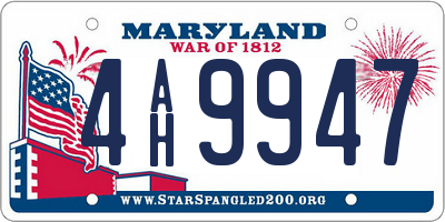 MD license plate 4AH9947