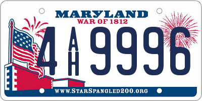 MD license plate 4AH9996
