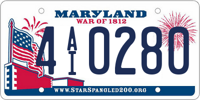 MD license plate 4AI0280
