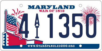 MD license plate 4AI1350