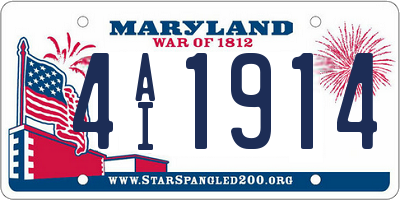 MD license plate 4AI1914
