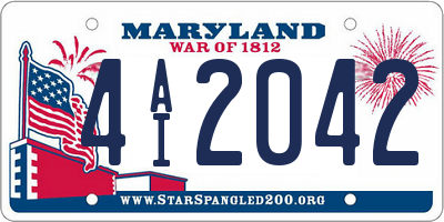 MD license plate 4AI2042