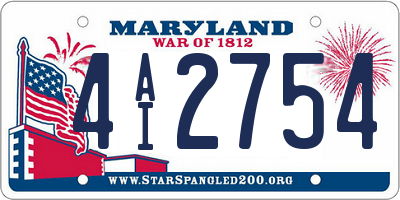MD license plate 4AI2754