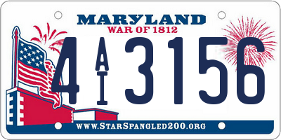 MD license plate 4AI3156