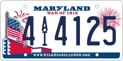 MD license plate 4AI4125