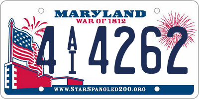 MD license plate 4AI4262