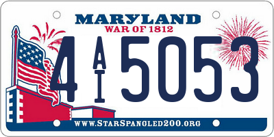 MD license plate 4AI5053