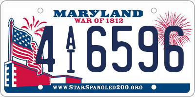 MD license plate 4AI6596