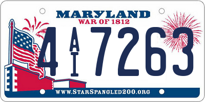 MD license plate 4AI7263