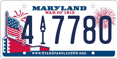 MD license plate 4AI7780