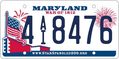 MD license plate 4AI8476