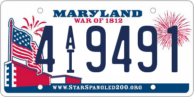 MD license plate 4AI9491