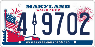 MD license plate 4AI9702