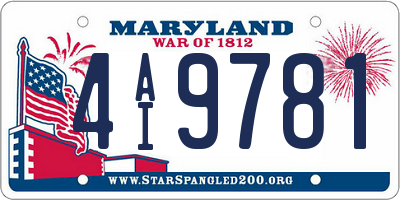 MD license plate 4AI9781